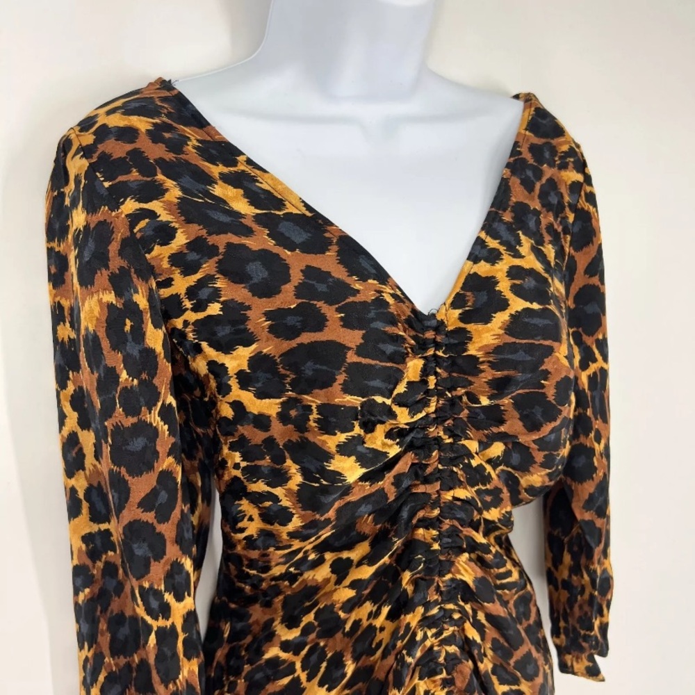 Zara animal print ruched mini dress - Picture 5 of 13